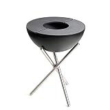 höfats - Bowl Feuerschale mit Dreibein + PLANCHA Bundle 1 - als Feuerstelle & Feuerkugelgrill nutzbar - für Garten und Terrasse - Stahl emailliert - schwarz