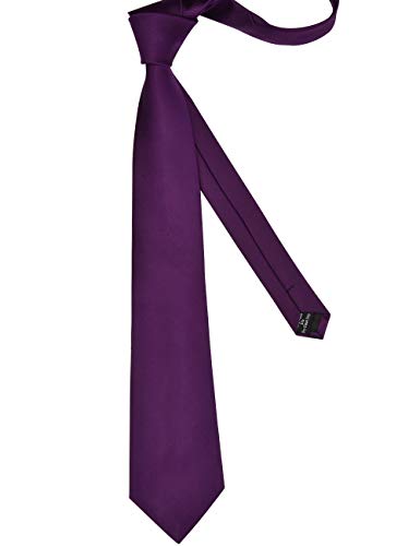 Image of GUSLESON Classic New 3.15 inch(8cm) Men's Solid Color Necktie Wedding Business Tie + Gift Box