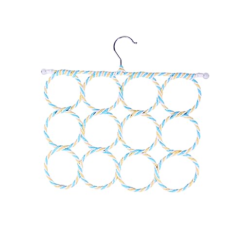 SOLUSTRE Foldable Ring Scarf Hanger Rack Paper Rattan Organizer for Scarves Ties Towels Space Saving Design for Closet Wardrobe Random Color Random Color