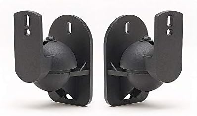 techsol 2 Pack of Black Speaker Wall Mount Brackets for Bose, Sony, Panasonic, Samsung and More