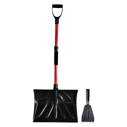 PLEXON Snow Shovel for Driveway Car Ice Chopper - Ergonomic