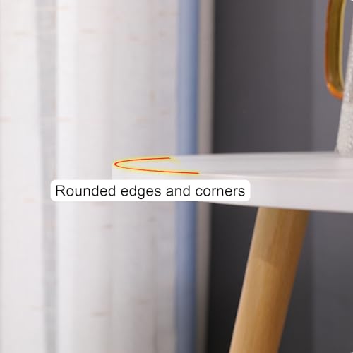 Table Basse Ronde Gain de Place avec Pieds Robustes Jaune