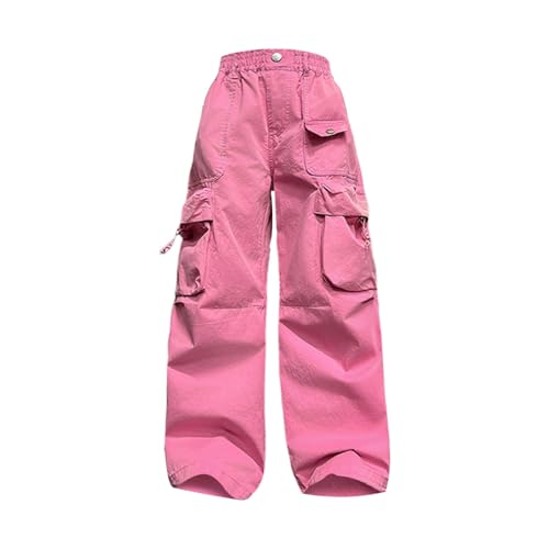 Girls Baggy Straight Cargo Pants Elastic High Waist Wide Leg Sweatpants with Multiple Pockets Teens Fall Trendy Pants4
