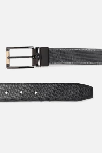 Image of Louis Philippe Men's 100% Italian Leather Dual Tone Zinc Alloy Buckle Formal Reversible Belt