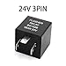 Automotive Flasher Relay, 3-Pin Turn Signal Blinker, 12V 24V, 180W, SG152B Model, Universal Car Motorcycle Indicator Light (with sockrt-24V)