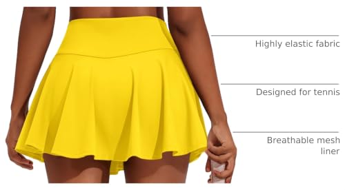 Image of PINSPARK Womens Tennis Skirt Pleated Athletic Skirts with Pockets Shorts High Waisted Golf Skort for Workout Pickleball