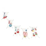 和紙ミニ角連凧5ケ連 はり絵柄 DE1378 お正月 凧 飾り 装飾