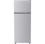 Frigidaire, 2 Door Apartment Size Refrigerator with Freezer, 7.5 cu ft, Adjustable Spill-Proof Shelves, Crisper Bins, Platinum Silver, Garage Ready