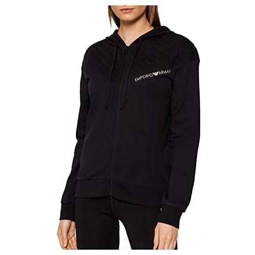 Emporio Armani Tröja med huva för kvinnor, svart, M