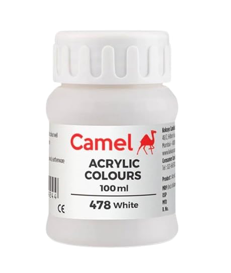 Image of Acrylic Colour 100ML - Versatile, Permanent, and Skin-Friendly Paint for Multiple Surfaces | (White 478)