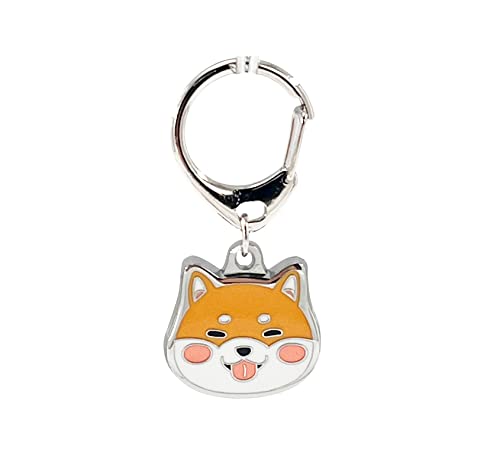 BT Bear Metall-Hunde-ID-Tags, Schlüsselanhänger, Shiba Inu, Gelb