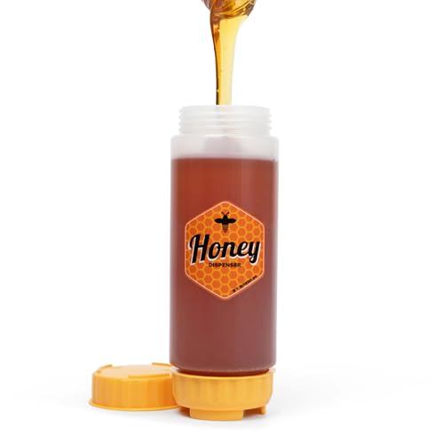 Brenium No‑Drip Honey Dispenser Bottle FIFO – 18 oz BPA-Free Squeeze Jar with Silicone Valve for Mess-Free Pouring – Refillable Honey Container for Syrup, Agave, Salad Dressing, Breakfast Use by Brenium - Image 3
