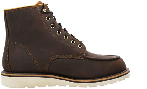 Image of Carhartt 6 inch Moc Toe Waterproof Work Boots for Men - Oil-Tanned Leather Boots with FastDry Lining, Dual-Density Rubber Wedge Traction Outsole, EH Rated