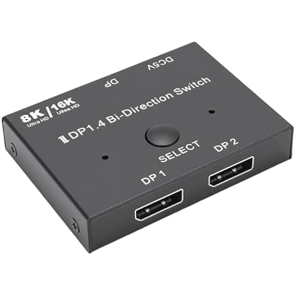 Generic DisplayPort 16K High Resolution 2-в-1 Splitter для игр и телевизоров из алюминиевого сплава
