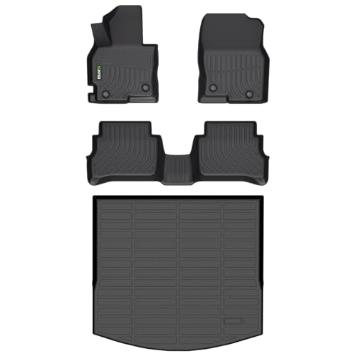 Image of HAFIDI Floor Mats & Cargo Liner Set Fit for Mazda CX5 2013-2016 All Weather Protection TPE Anti-Slip Automotive Full Set Floor Liners Custom Accessories - Black