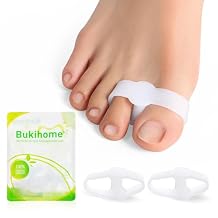 Bukihome Toe Separators Bunion Corrector - 8 Pack Big Toe Spacers with 2 Loops, Suitable for Bunion and Overlapping Toes, Reduce Foot PainWhite
