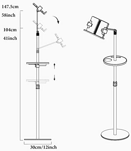 Reading Stand, Adjustable Height Bookstand for Reading in Bed Floor Book Holder with Angle Adjustment Cookbook and Magazine Holder Stand,