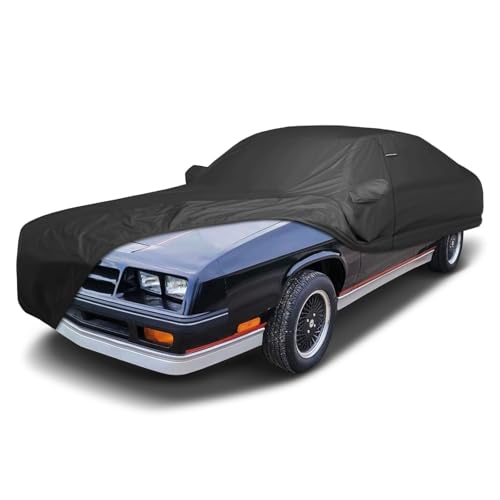 Image of iCarCover Premium Custom Car Cover for 1985-1987 Plymouth Duster Heavy Duty Waterproof All Weather Rain Snow UV Sun Protector Custom Fit Full Exterior Indoor Outdoor Protection Car Cover (Black)