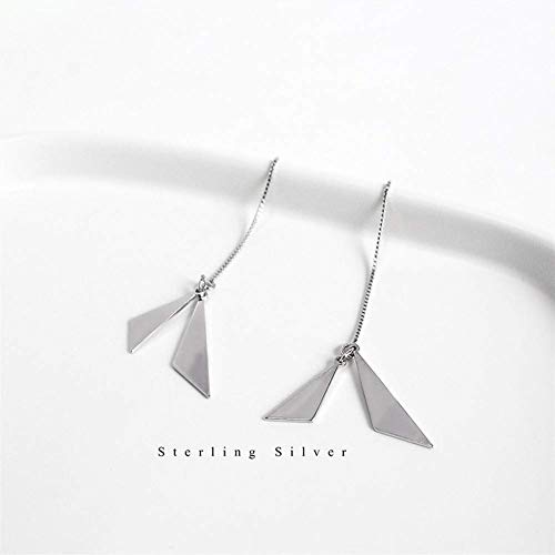 Pendientes de plata 925 con flecos de diamantes largos y elegantes para mujer 3