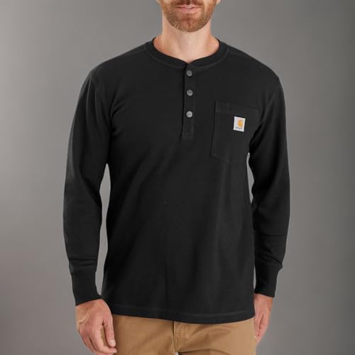 Carhartt Men's Relaxed Fit Heavyweight Long-Sleeve Henley Pocket Thermal Shirt2