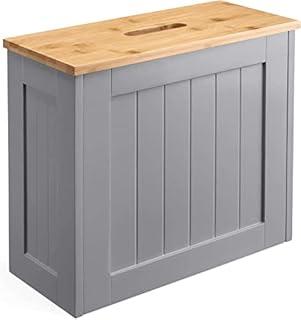 CruiseTech® Grey Slimline Multipurpose Wooden Grey Free Standing Toilet Roll Paper Tissue Holder Bathroom Storage Unit Solution Slimline Roll Paper Cabinet,