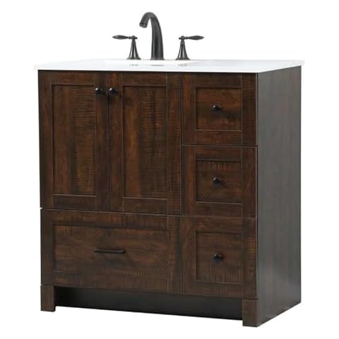Elegant Decor Soma 32" Aluminum MDF Single Bathroom Vanity in Expresso Cover