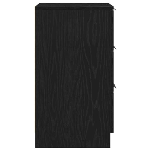Mesitas de noche en roble negro de 40x65x65 cm con acabado sofisticado en madera selecta 8