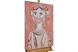 🟠 Motivo: Mujer | Rosa, Blanco; Reflejos dorados | 60x90cm