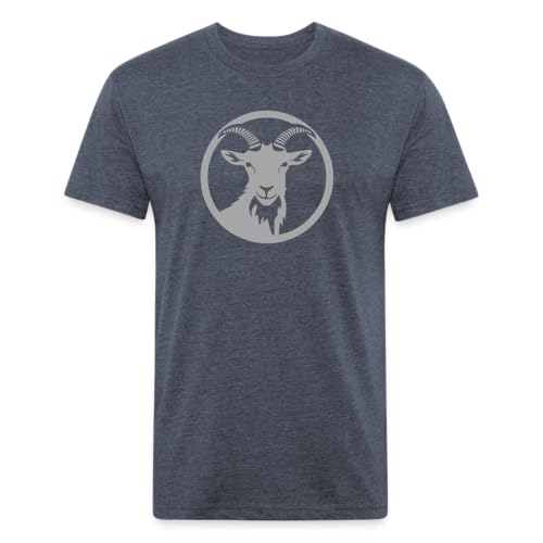 Goat Energy Hiking Shirt for Men and Women Premium Graphic Tee Mountain T-Shirt (US Alpha Large Regular Regular Heather Navy)