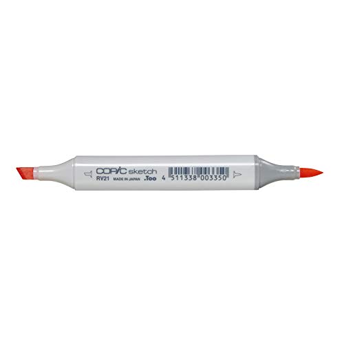 COPIC Marcador Sketch Ponta Dupla Redonda e Chanfrada, Cor RV21 Light Pink, 1 unidade