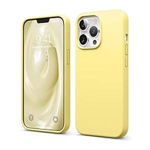 elago Liquid Silicone Case Kompatibel mit iPhone 13 Pro Hülle (6,1"), Hochwertiges Silikon, Rundumschutz Handyhülle : 3-Layer Struktur Schutzhülle, Kratzfestes Weiches Mikrofaserfutter (Gelb)
