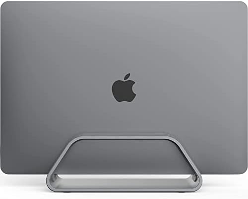 HumanCentric Vertical Laptop Stand for MacBook, Compatible with MacBook Pro Stand, MacBook Air Stand, Laptop Holder for Apple Laptop Desk Stand, Aluminum Laptop Vertical Stand, Space Gray Mac Stand