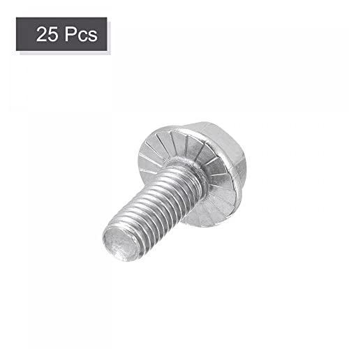 Image of uxcell M5x12mm Hex Serrated Flange Bolts Screws Metric Thread 304 Stainless Steel 25pcs