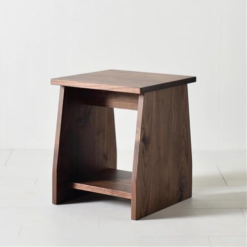 座面の下にモノが置けるシェルフスツール ウォールナット無垢材 ベンチの他に花台やステップ、ベッドサイドテーブルとしても使えます