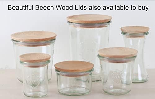 3 x Weck 60mm (2 3/8") SMALL ORIGINAL Loose Fitting Replacement Glass Lid. Fits WECK Models 080, 755, 760, 761, 762, 763, 764, 766, 902, 905, 975, 995. - Image 4