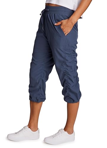 Image of RBX Active Capri Pants for Women Joggers Stretch Lightweight Women's Casual Pant Capri with Drawstring