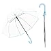 Produktbild derby Langschirm Hit Lang AC Transparent Blau I Durchsichtiger Regenschirm mit Duomatic-Funktion I Damen Regenschirm I Öffnen auf Knopfdruck I Glockenform I Stabil & windresistent