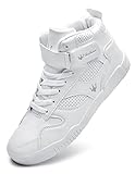 KUXIE Shoes Men's High Top Fashion Sneakers Outdoor Casual Sports Shoes Training Leather Shoes (M729-white, 10, Numeric_10)