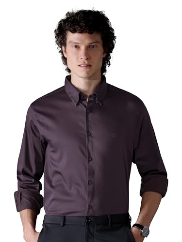 Image of BEYOUNG Regular Fit Formal Satin Shirt for Men | Full Sleeves | Men's Stylish Satin Silk Shirt | Formal Shirt | Buttondown Collar | Satin Solid Shirt for Men