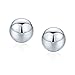 Basic Simple Round Bead Ball Stud Earrings For Women For Teen Polished .925 Sterling Silver 10MM