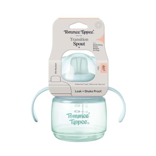Image of Tommee Tippee Transition Spout Cup, 150ml, Spill-Free Toddler Transition Cup for 4 Months+, with a Natural Feel Bite-Resistant Spout, Blue, 1 Pack