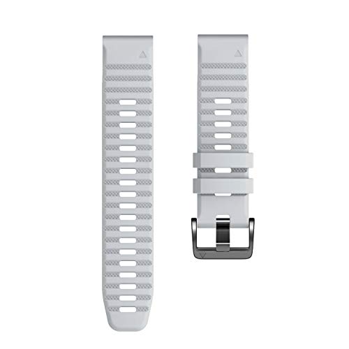 Image of ANCOOL Compatible with Fenix 6X /7X Band 26mm Quickfit Soft Silicone Watch Band Replacement for Fenix 5X /Fenix 8 51mm /Fenix 5X Plus /Fenix 3 /Fenix 6X Pro /Descent Descent MK2i Smartwatches (White)