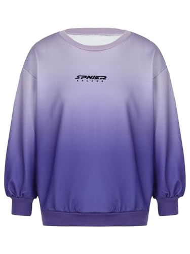 Kids Unisex Boys Girls Daily Casual Wear Fleece Pullover Gradient Color Long Sleeve Pullover Sweatshirt3