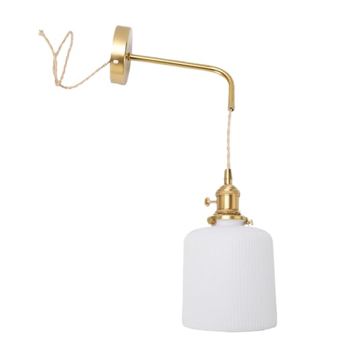 Aplique de Pared de Latón Vintage E27 Regulable para Iluminación de Dormitorio y Sala