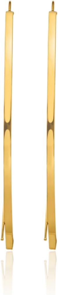 IceCarats 10K Solid Yellow Gold Square Wire Dangle Threader Earrings 57.9mm 2 1/4 inch Polished For Her