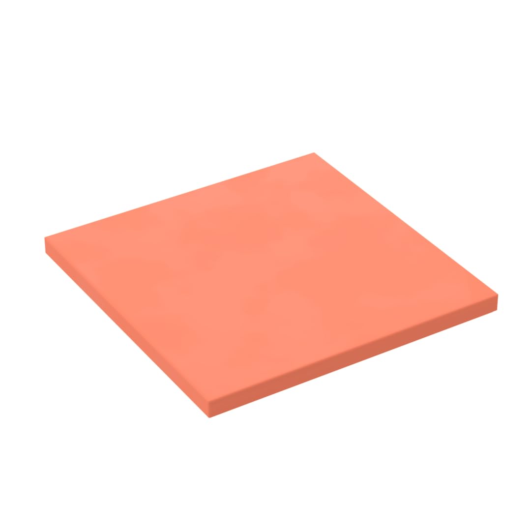 10202 Foundation Plate Tile 6x6 with Bottom Tubes, Coral Orange, 10 PCS