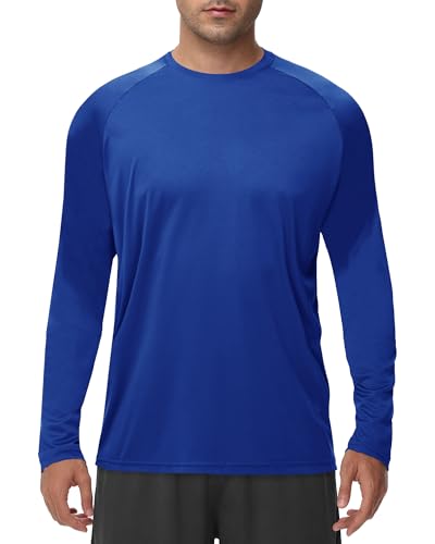 Image of Long Sleeve Shirts for Men - Quick Dry Moisture Wicking UV UPF Sun Protection T-Shirts for Fishing Workout Swim