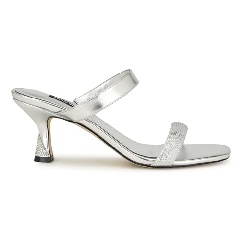 NINE WEST Shimme, Sandalia con talón Mujer, Plata 040, 38 EU
