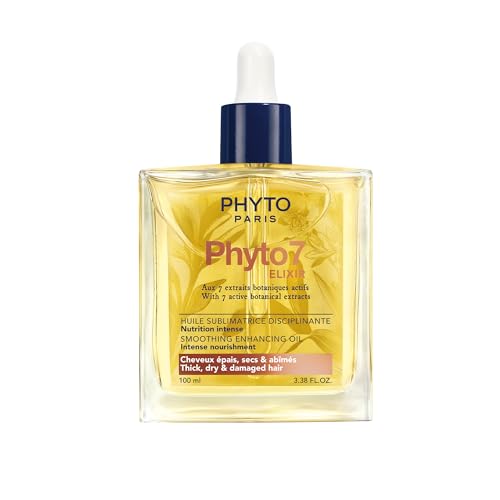 Phyto Paris Phyto 7 Elixir - Olio Sublimante Disciplinante 100 ml - Capelli spessi, secchi e danneggiati - Cura multiuso, nutrizione intensa, disciplina e rifinisce - 99% di oli botanici naturali