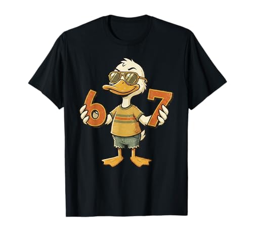 67 Meme Cute Duck 6 7 Funny Six Seven 6-7 Gen Alpha Slang T-Shirt